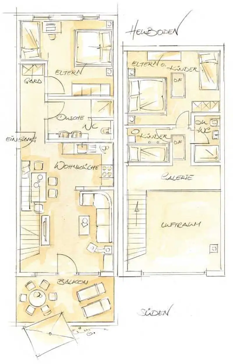 Ferienwohnung für Familie 4 Erwachsene und 3 Kinder